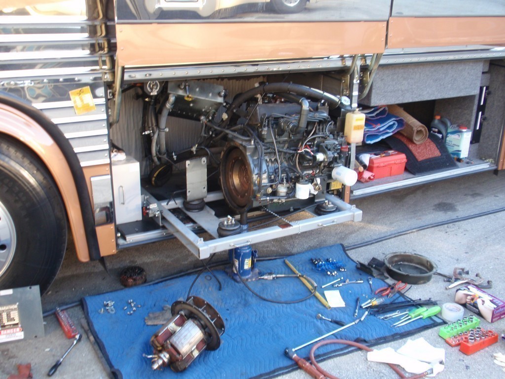 Prevost Motorhome Class A - Generator Rebuild by Excalibur Coach