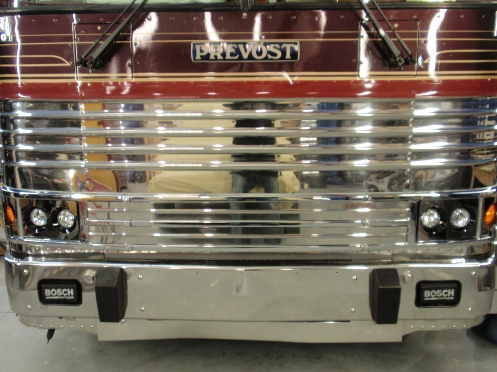 Prevost XL Marathon after Excalibur Coach Headlight Upgrade