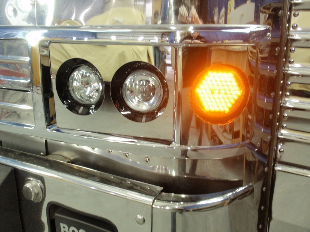 Prevost XL Marathon Driver side Headlight upgrade by Excalibur Coach