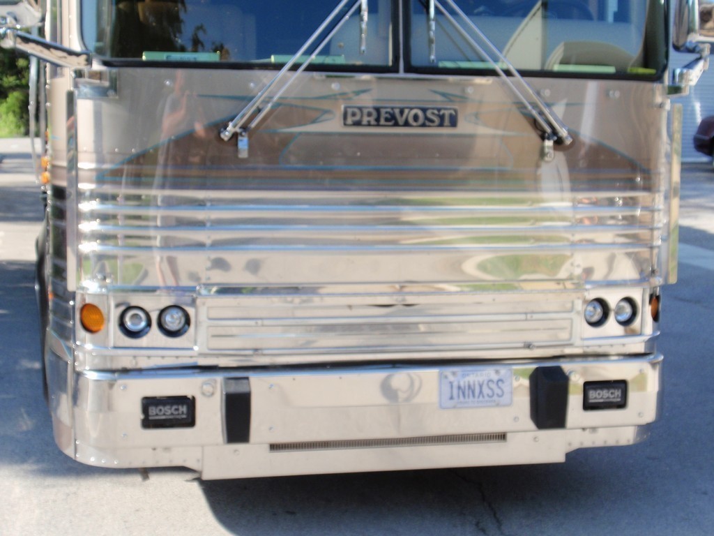 Prevost XL Headlights with stainless covers by Excalibur Coach