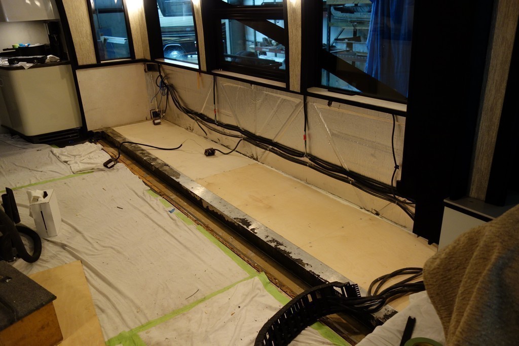 Prevost XLII New plywood put down repaired by Excalibur Coach