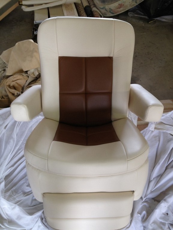 1997 Prevost H3-45 with new upholstery on driver and passenger chairs by Excalibur Coach