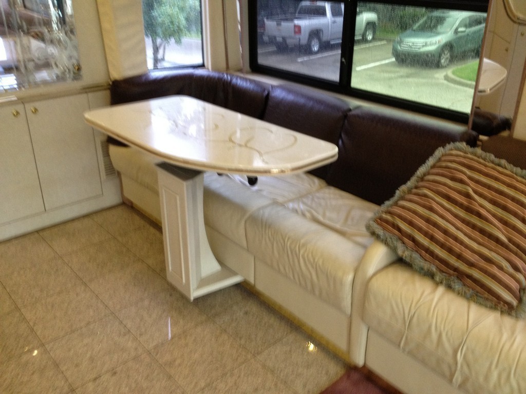 1997 Prevost H3-45 Dinette and Table before Excalibur Coach remodel