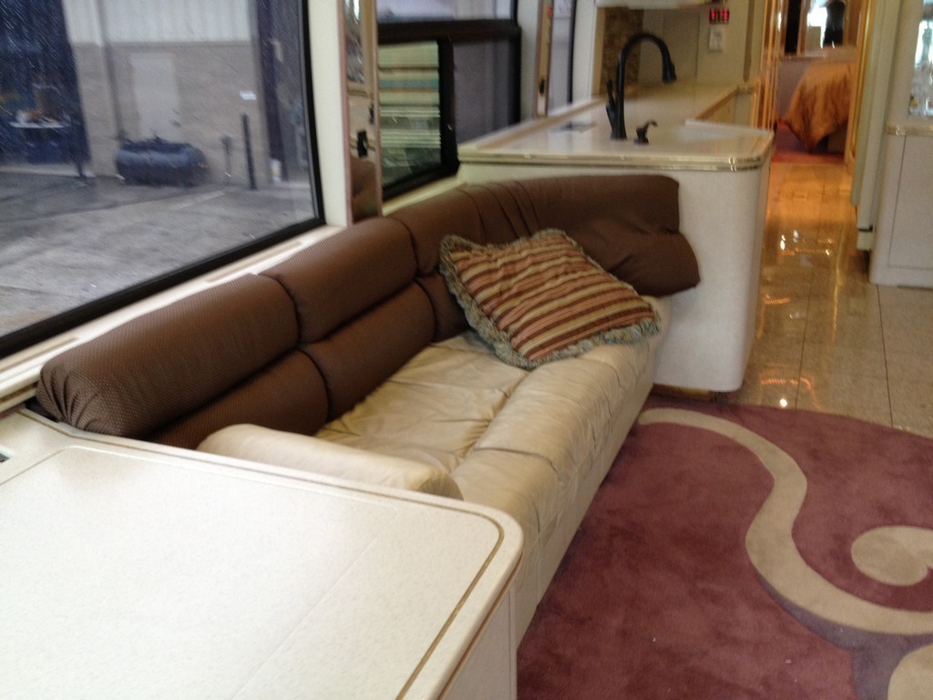 1997 Prevost H3-45 Excalibur Coach before new floor and sofa upholstery