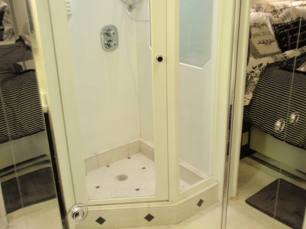 Prevost Featherlite H3-45 B4 Rotten Floor under shower Excalibur Coach remodel