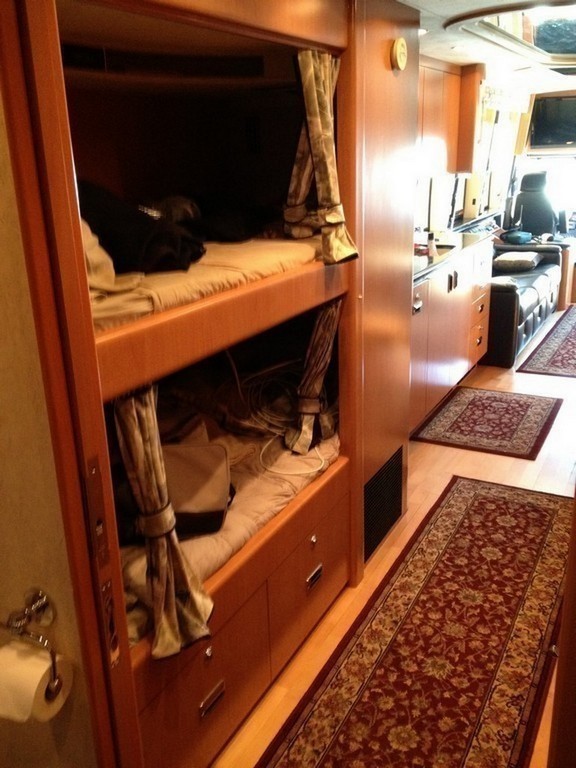 Prevost XL Bunk Beds before Excalibur Coach Upgrade