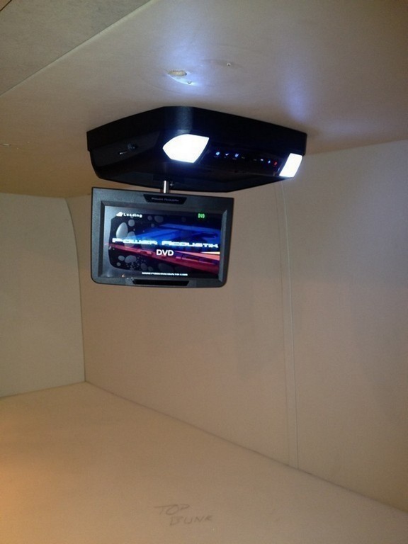 Prevost XL Bunk Beds after Excalibur Coach Upgrade with new drop down TV