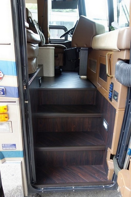 1995 Prevost H3 Motorhome Entertainer after new vinyl wood flooring by Excalibur Coach