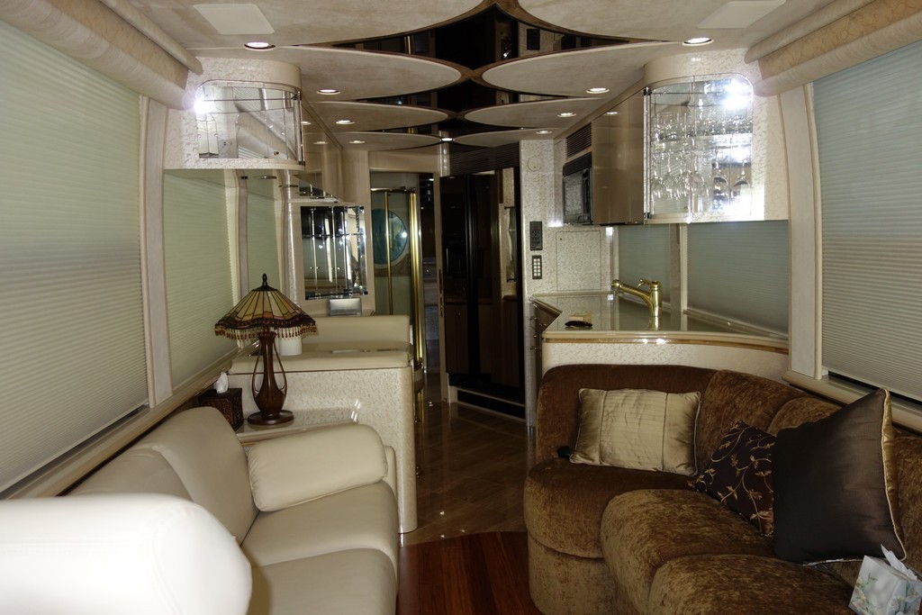 Prevost Marathon XL Excalibur Coach before new interior lighting