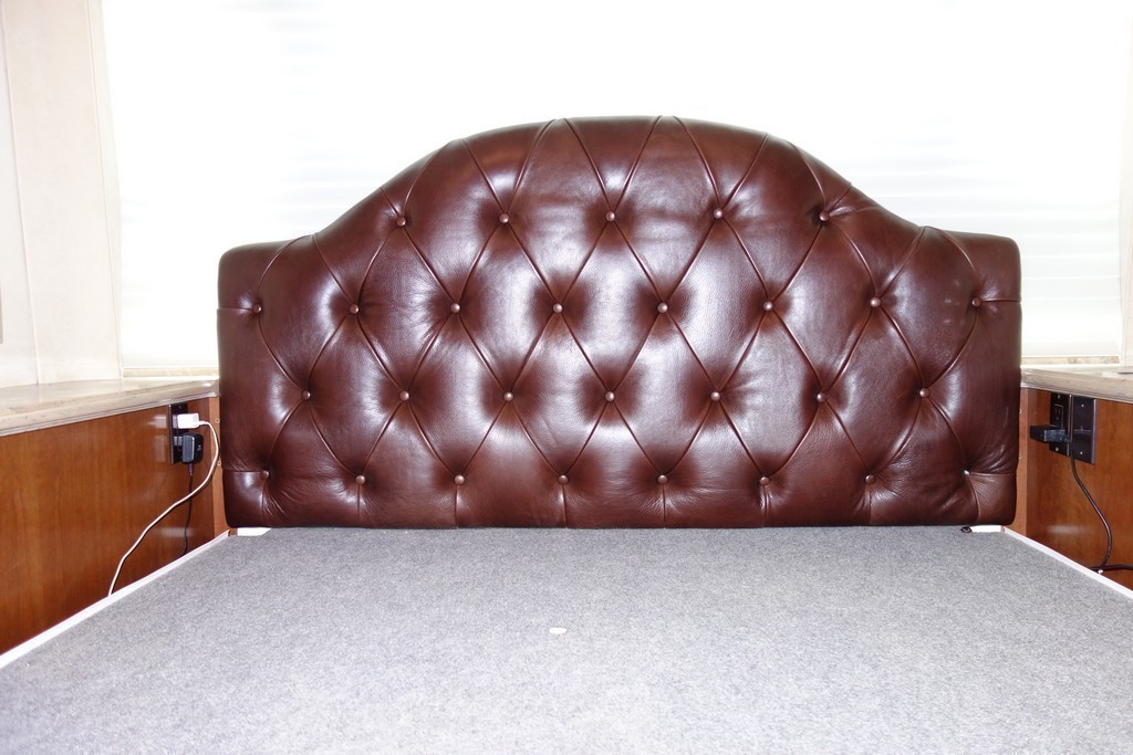 1999 Prevost XLII Country Coach headboard after new upholstered design by Excalibur Coach