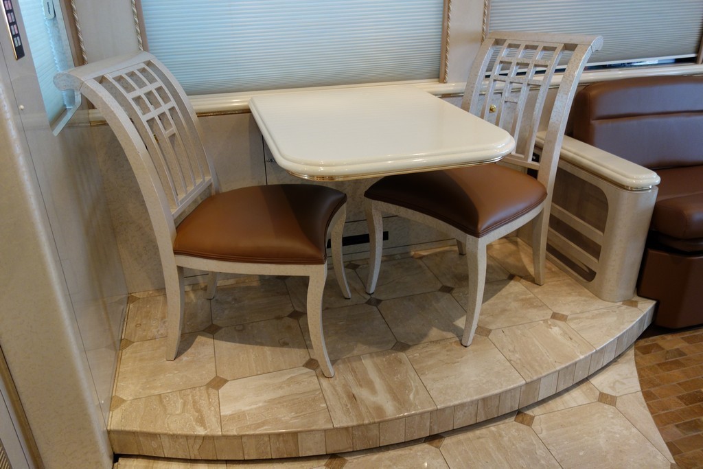 Prevost XL II Marathon after new upholstery design by Excalibur Coach