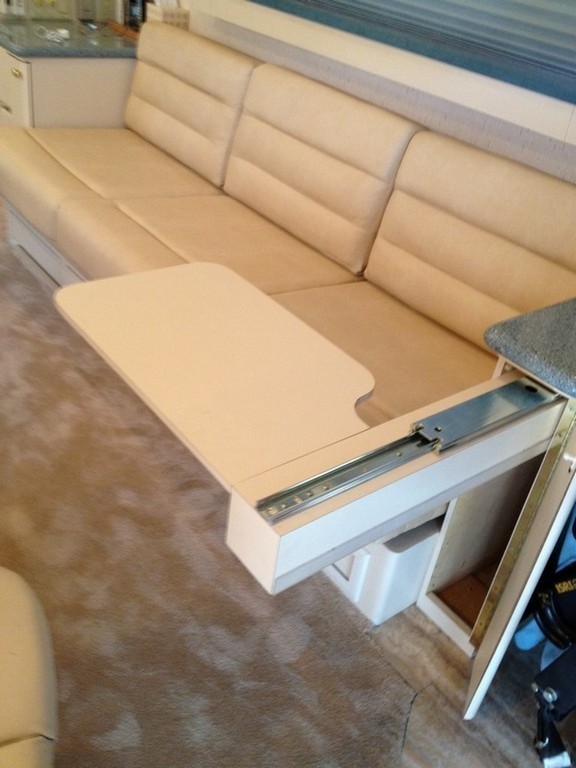 1996 Prevost XLV with New upholstery - floor and custom slide-out table by Excalibur Coach