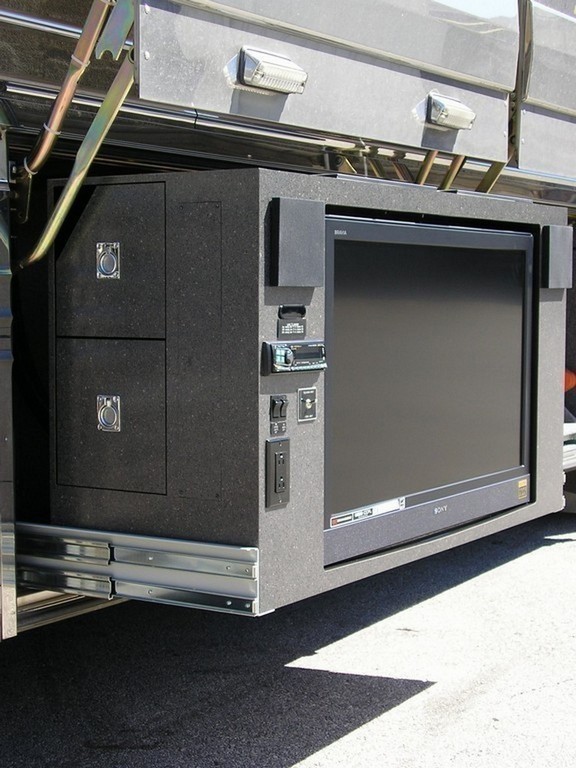 Prevost, XL, XLII, H3, Motorhome, Liberty Bay TV Cabinet by Excalibur Coach