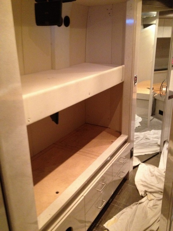 Prevost XL Bunk Beds during Excalibur Coach Upgrade