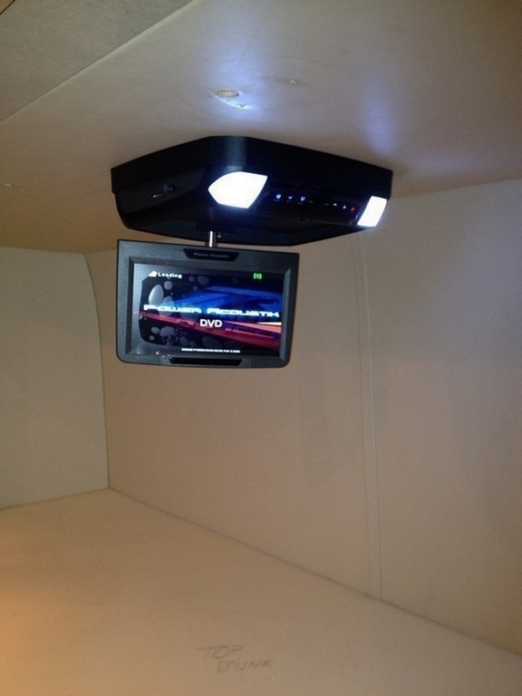 Prevost XL Bunk Beds after Excalibur Coach Upgrade with new drop down TV
