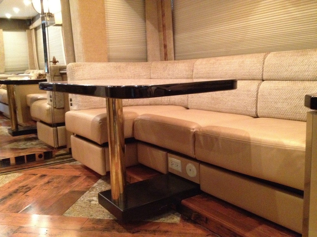 Swivel dinette table by Excalibur Coach - Upholstery - Prevost Motorhome - H3-45 - XL - XLII - Marathon - Country Coach