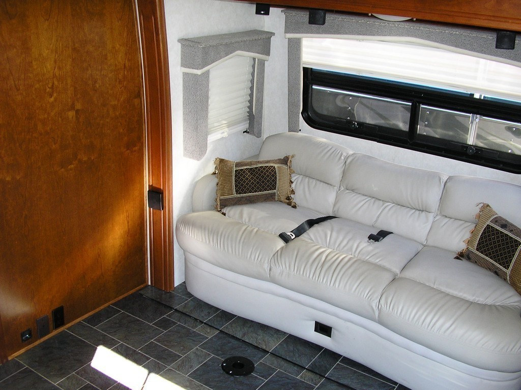 New vinyl granite flooring added by Excalibur Prevost Motorhome Coach