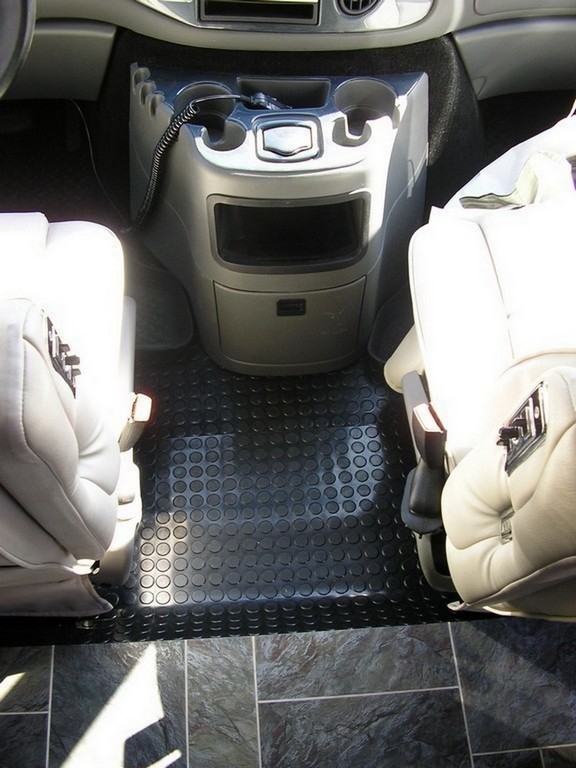 New vinyl flooring entrance landing by Excalibur Coach - Upholstery - Prevost Motorhome - H3-45 - XL - XLII - Marathon - Country Coach