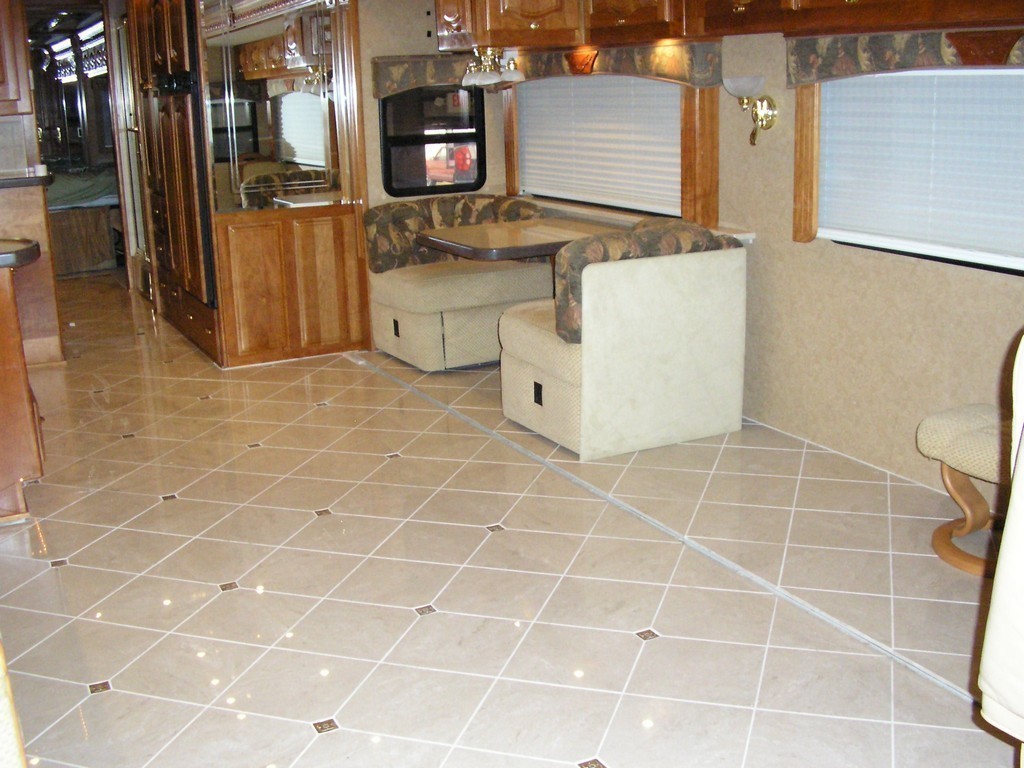 New Ceramic Floor and Slideout by Excalibur Coach - Upholstery - Prevost Motorhome - H3-45 - XL - XLII - Marathon - Country Coach