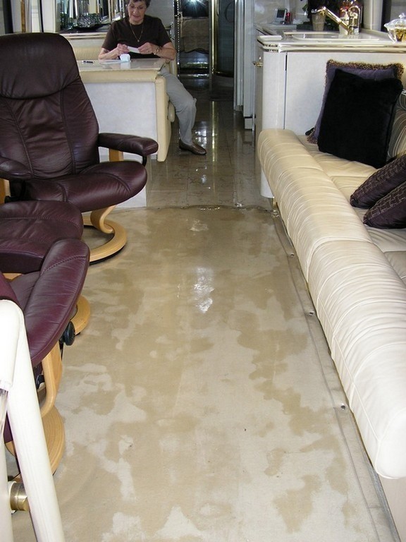 Prevost before new salon floor by Excalibur Coach - Floor - Prevost Motorhome - H3-45 - XL - XLII - Marathon - Country Coach