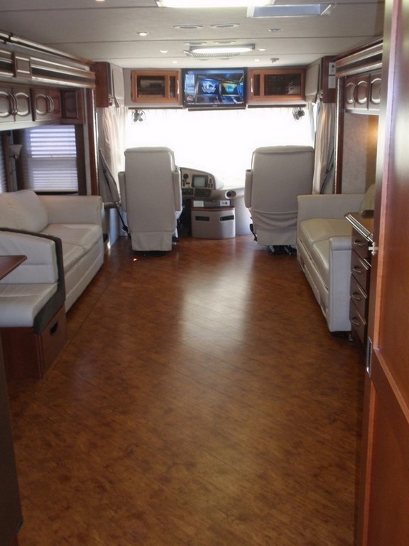 Fleetwood New Vinyl Planking in Galley and Salon by Excalibur Coach - Floor - Prevost Motorhome - H3-45 - XL- XLII - Marathon
