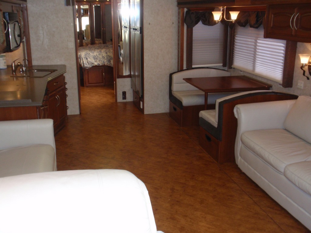 Fleetwood New Vinyl Planking in Galley and Salon by Excalibur Coach - Floor - Prevost Motorhome - H3-45 - XL- XLII - Marathon