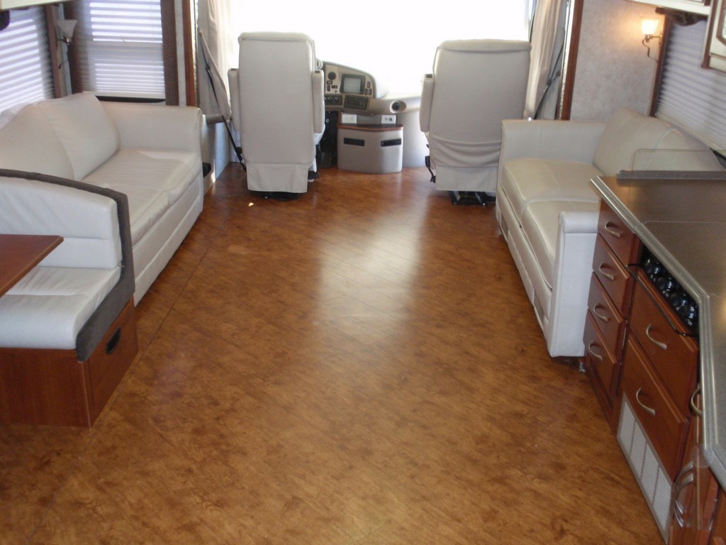 Fleetwood New Vinyl Planking throughout by Excalibur Coach - Floor - Prevost Motorhome - H3-45 - XL- XLII - Marathon