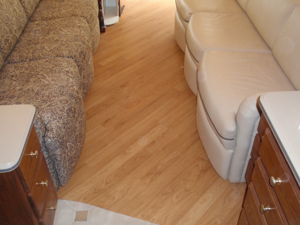 Prevost - New Vinyl Planking installed by Excalibur Coach - Floor - Prevost Motorhome - H3-45 - XL- XLII - Marathon - Entertainer