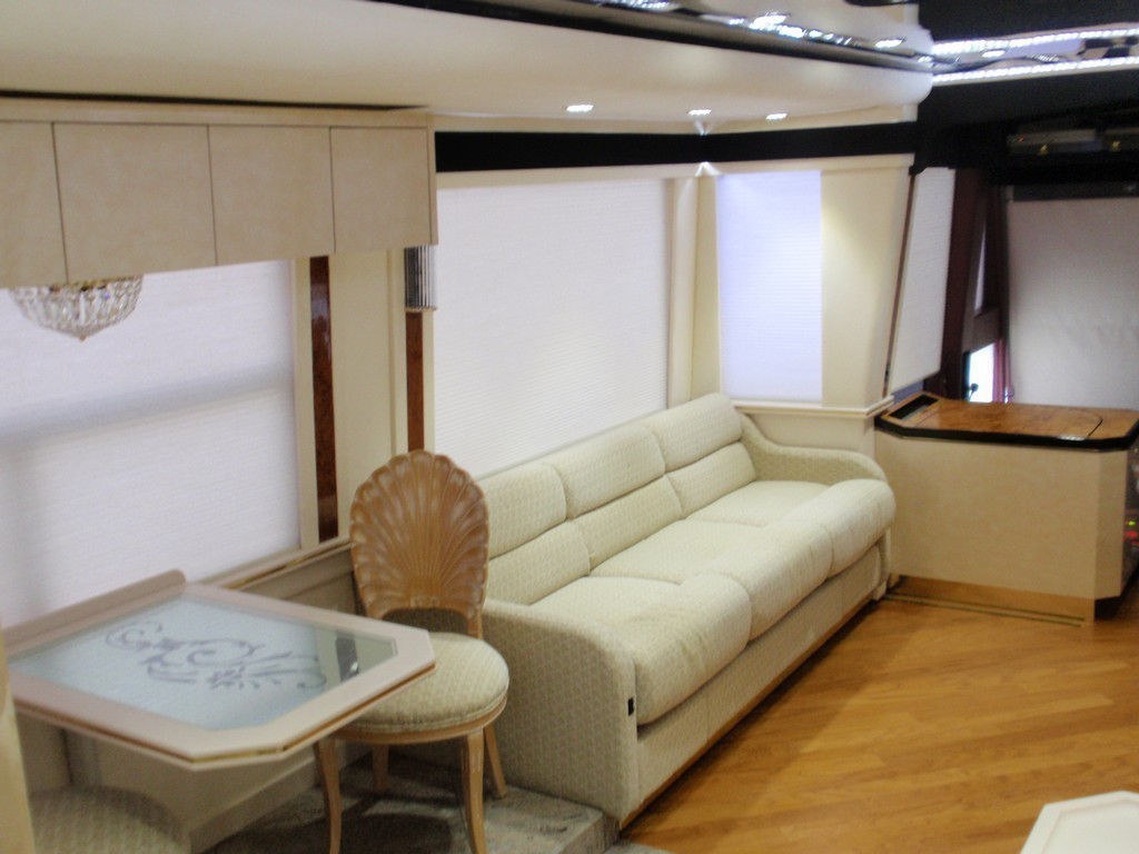 Prevost Featherlite New Wood Floor Salon by Excalibur Coach - Floor - Prevost Motorhome - H3-45 - XL- XLII - Marathon - Entertainer