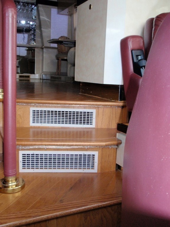 Prevost Featherlite New Wood Floor stairwell by Excalibur Coach - Floor - Prevost Motorhome - H3-45 - XL- XLII - Marathon - Entertainer