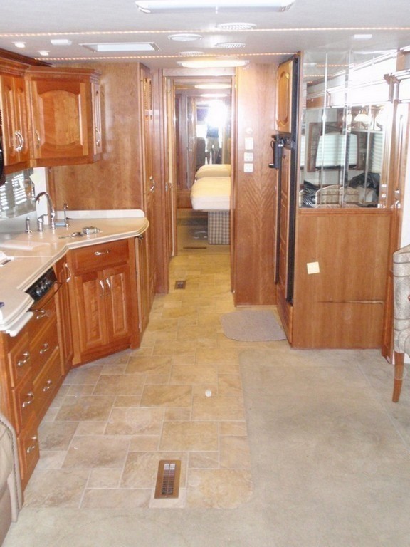 Monaco Galley before new heated porcelin flooring
