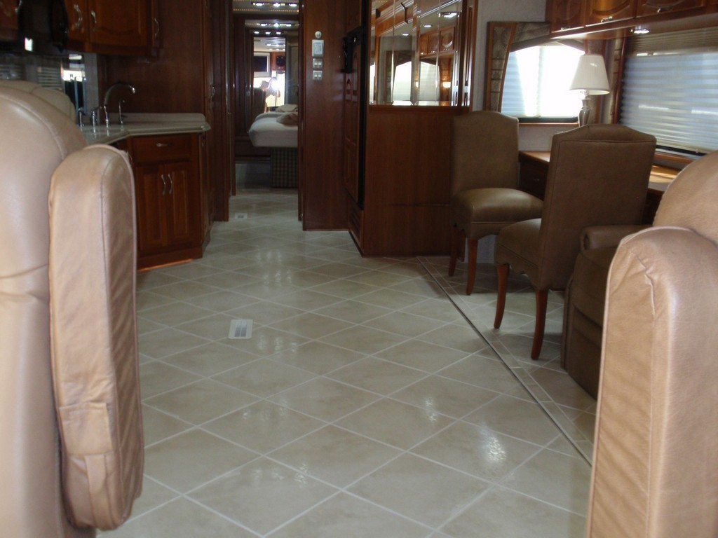 Prevost Monaco with new porcelin floor in salon - galley by Excalibur Coach - Prevost Motorhome H3-45 - XL - XLII - Entertainer - ClassA