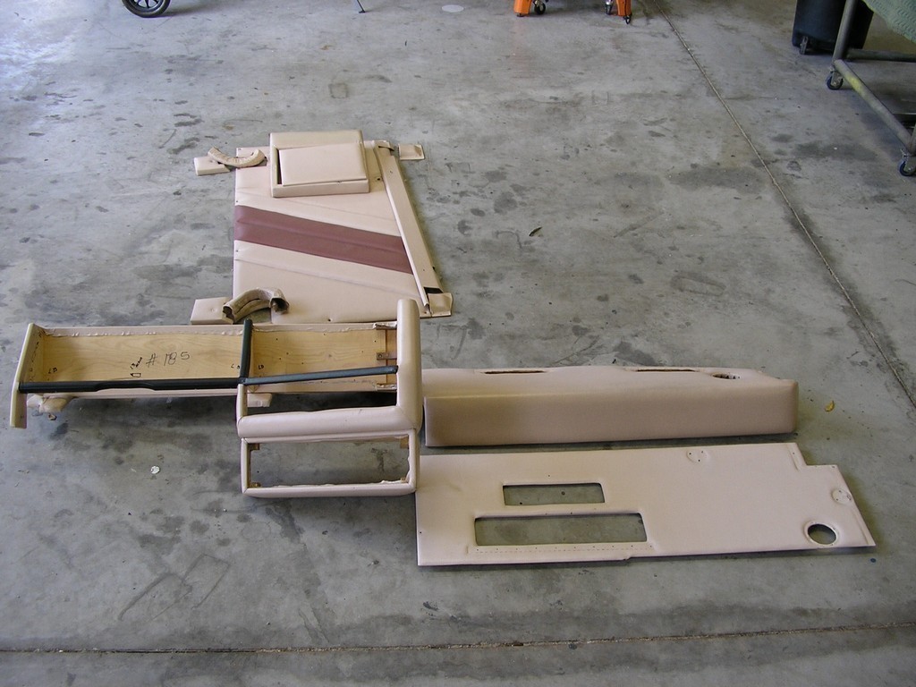 Prevost Motorhome Class A - Dash & entry panels out of coach before new upholstery by Excalibur Coach