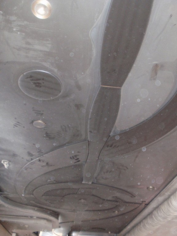 Prevost H3-45 Salon Ceiling Burn Job before repairs