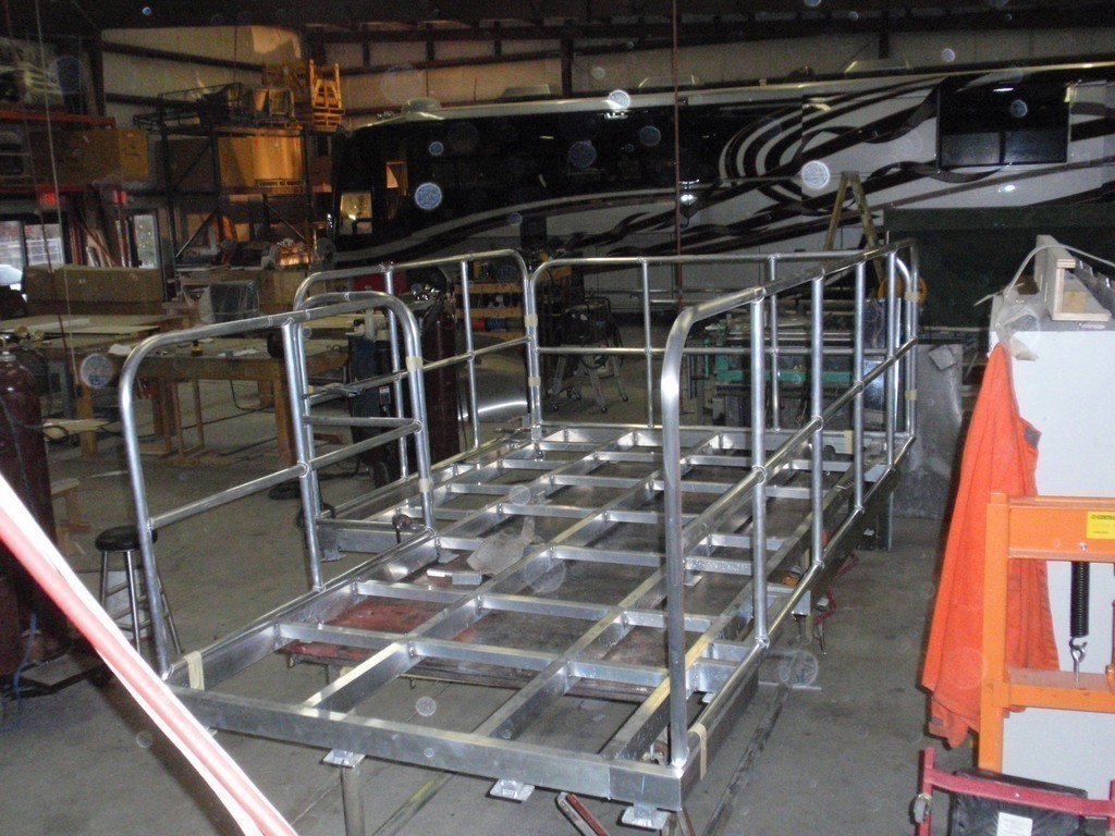 Prevost, H3-45, Motorhome -Observation deck frame & rails by Excalibur Coach