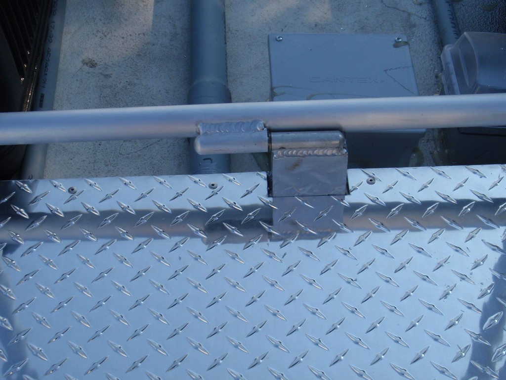Prevost, H3-45, Motorhome -Observation deck railing hinge on coach by Excalibur Coach