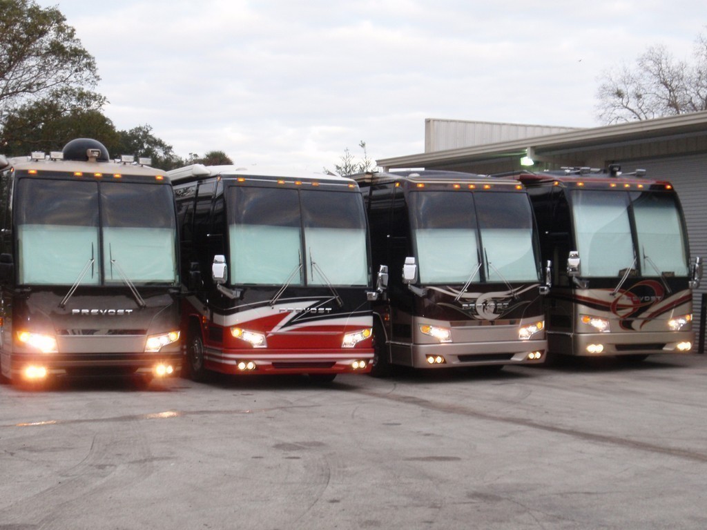 Prevost H3-45 Excalibur Coach 2012 Facelift Upgrades Lights on