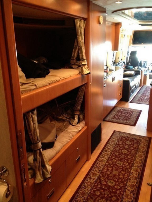 Prevost XL Bunk beds before Excalibur Coach upgrade