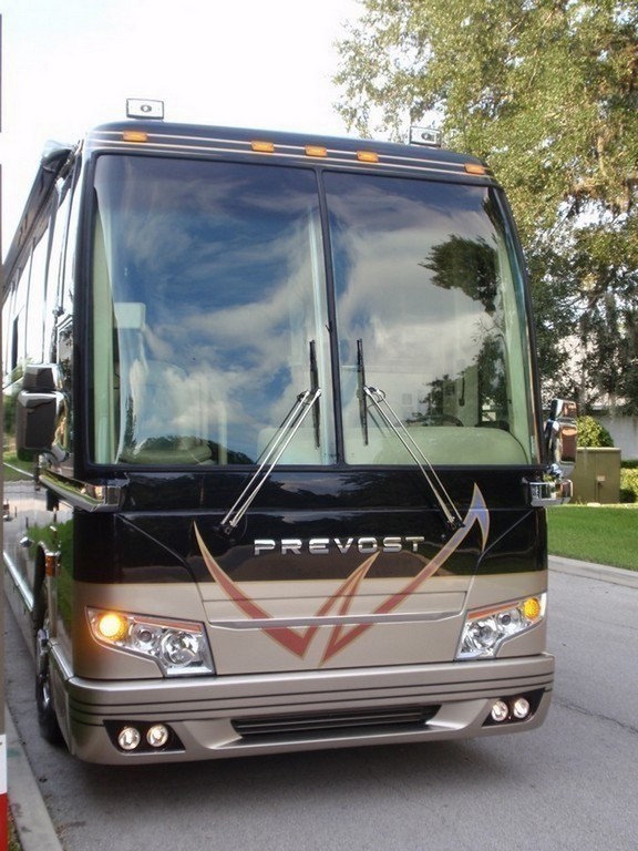 Prevost H3-45 2002 After 2012 Front Facelift and Rear Upgrade by Excalibur Coach