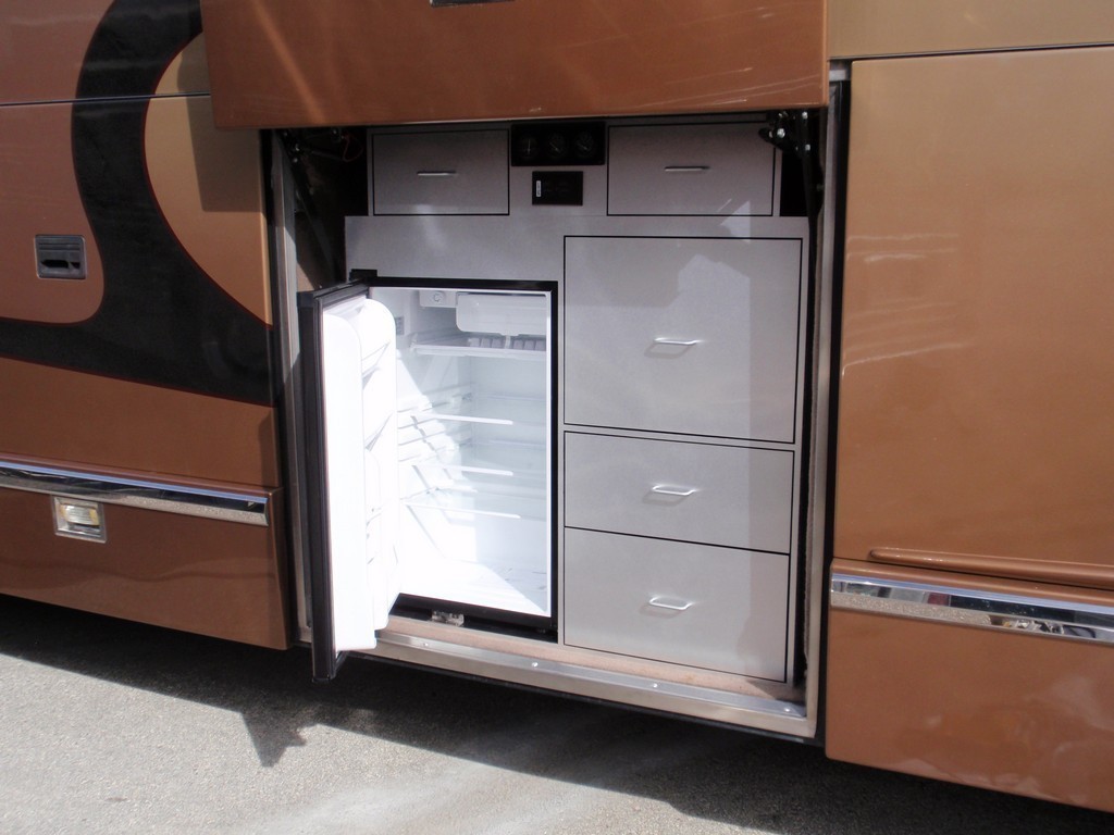 New Bay cabinet & Frig designed by Excalibur Coach Prevost Motorhome XL XLII H3
