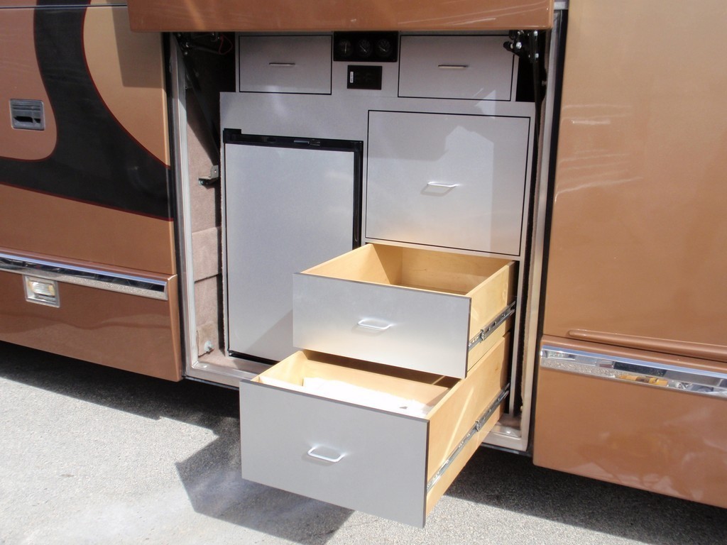 New Bay Cabinet & Storage added by Excalibur Coach Prevost Motorhome XL XLII H3