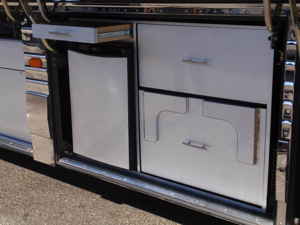 Prevost Bay 3 Storage drawer above Frig by Excalibur Coach Prevost Motorhome XL XLII H3