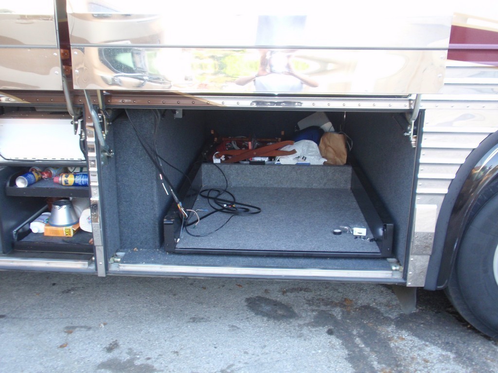 Prevost Bay Before Excalibur Coach Custom Storage and 42 Inch TV