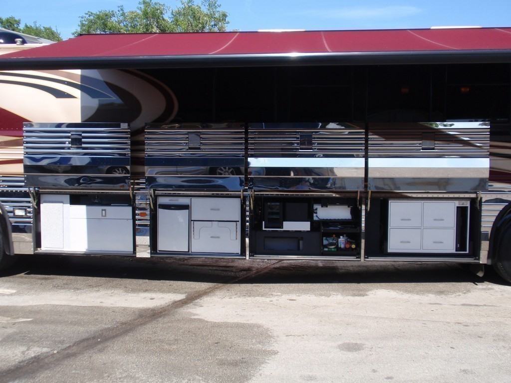 Prevost Bays Finished Straight View by Excalibur Coach Prevost Motorhome XL XLII H3