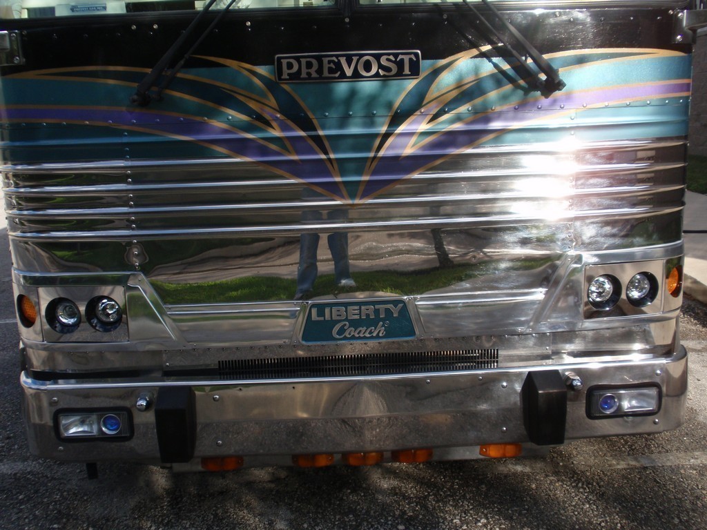 Prevost XL Liberty with Excalibur Coach headlight upgrade