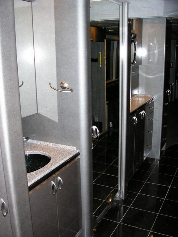 Prevost XL II Bathroom before new Excalibur Coach Shower