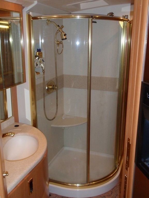 Prevost XL Marathon before Excalibur Coach Shower upgrade