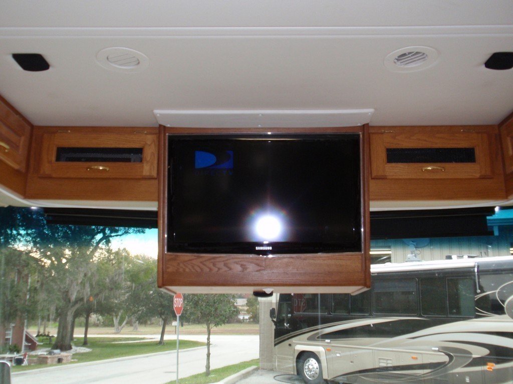 Front TV installed by Excalibur Coach - Prevost, XL, XLII, H3-45, Country Coach, Monaco, Marathon, Entertainer, Motorhome, Class A