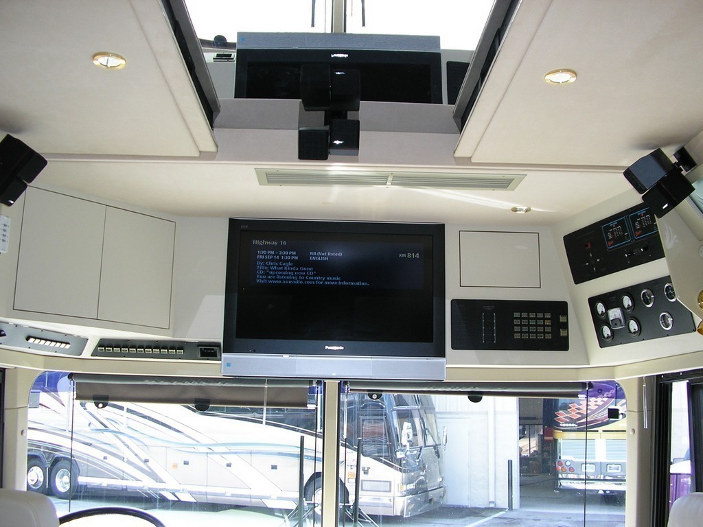 1997 Country Coach with custom overhead cabinets and Flat screen TV by Excalibur Coach - Prevost, XL, XLII, Motorhome, Class A