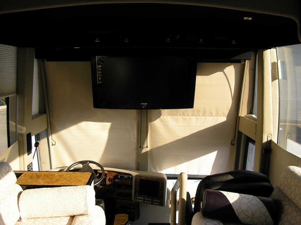 Front TV with shades down